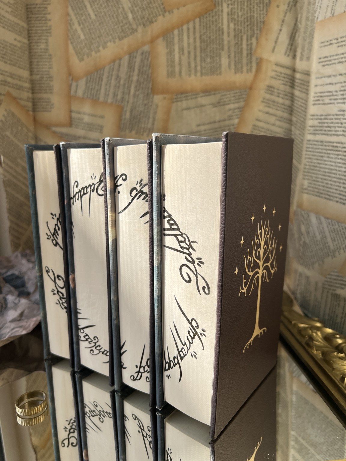 The Hobbit & The Lord of the Rings - The Complete Edition custom edges with gold and black ink