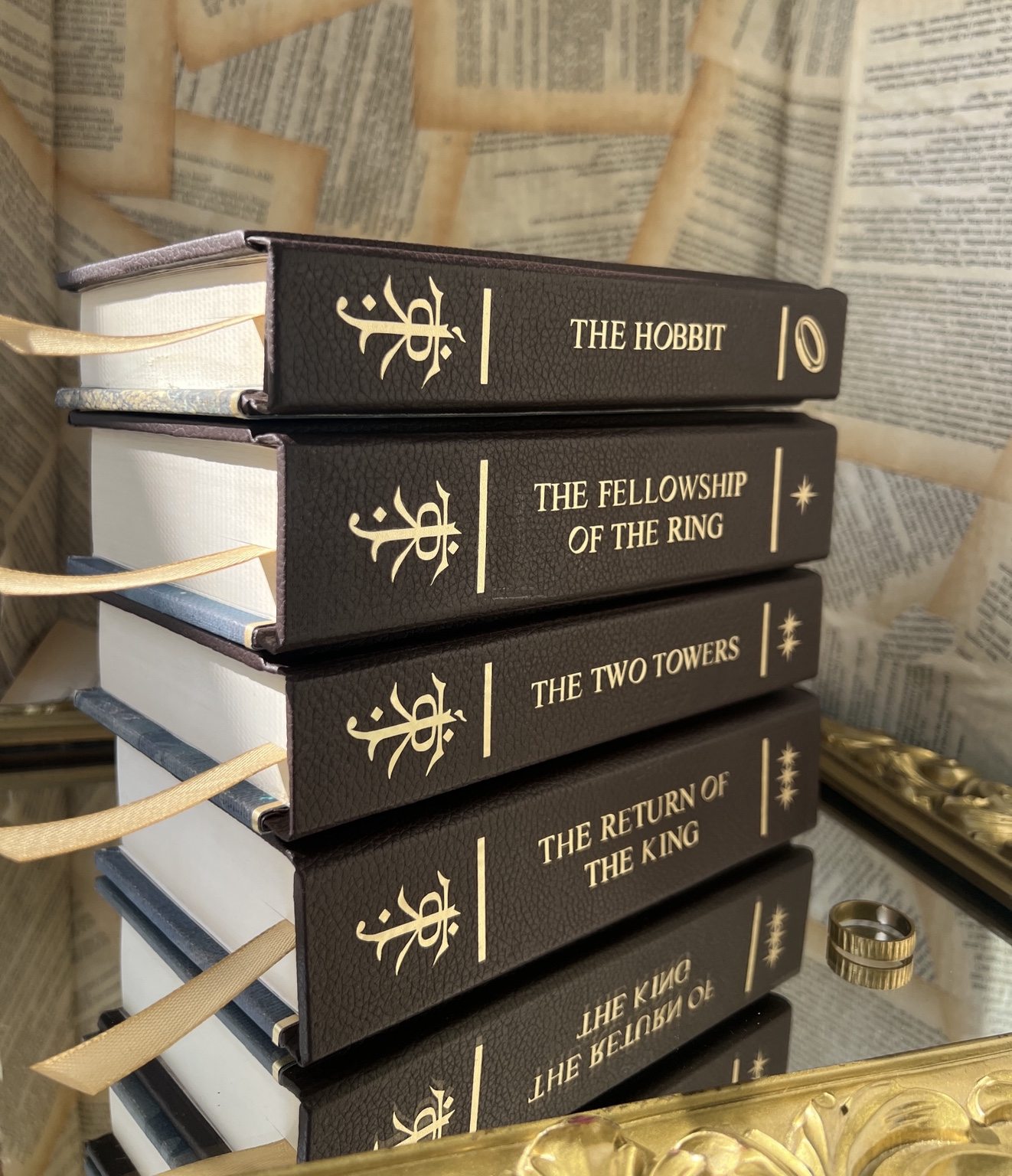 The Hobbit & The Lord of the Rings - The Complete Edition custom spine with gold htv