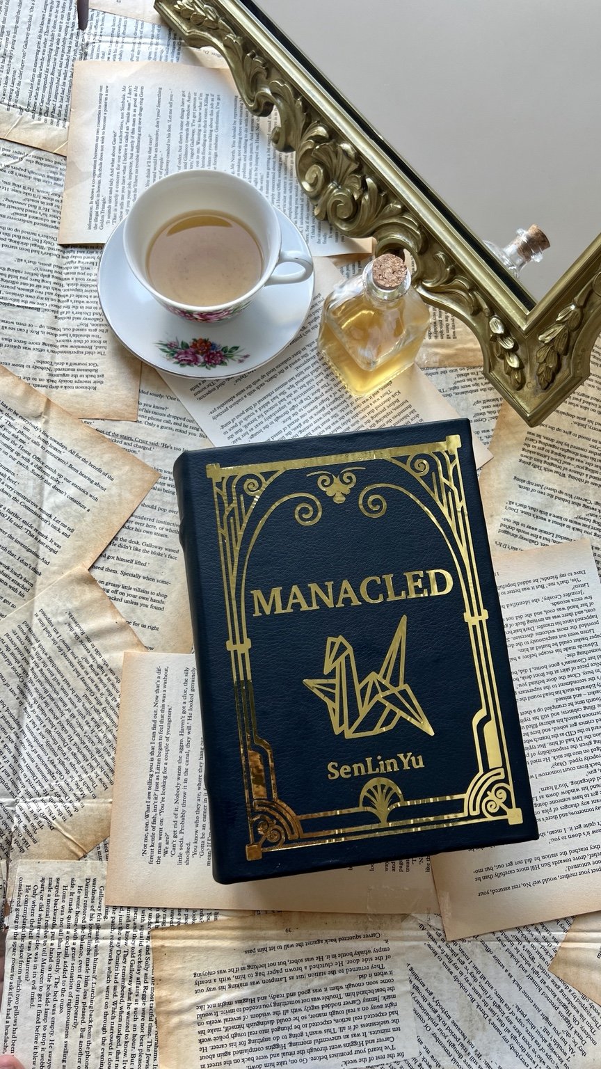 MANACLED custom cover with black cotton and gold vinyl