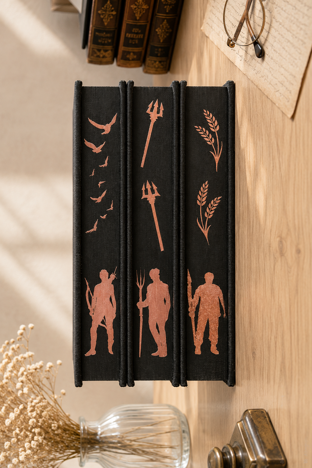 Close-up of decorative book edges